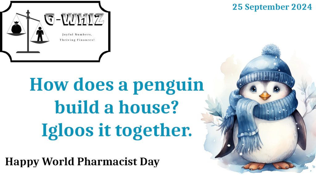 How does a penguin build a house? Igloos it together. G-Whiz Business Solutions, GWhiz, #Bookkeeping, #QuickBooksOnline, #SmallServiceBusiness, Daily Dad Joke, Delwyn Stafford