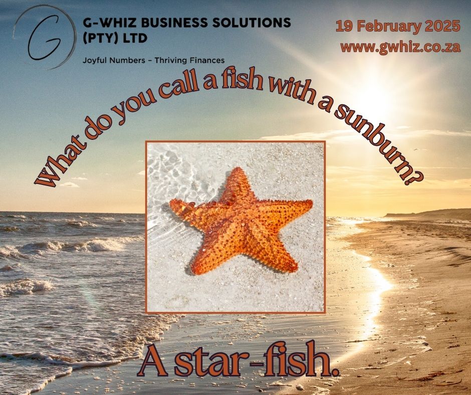 What do you call a fish with a sunburn? A start fish. 🌞🐟 A little too much exposure can leave you burned—whether it’s the sun or financial disorganization! Small service business owners often get caught off guard when tax season arrives or cash flow runs dry. The best way to stay ahead? Accurate, audit-ready bookkeeping. At G-Whiz Business Solutions, I make finances effortless with QuickBooks Online expertise and stress-free compliance. Say goodbye to missing invoices, messy accounts, and last-minute financial panic! 💡 Daily Tip: Did you know QuickBooks Online can track billable hours? If you charge clients by the hour, use the time-tracking feature to log work and invoice accurately—no more guesswork! Bookkeeping doesn’t have to feel overwhelming—I bring humor to numbers every day so you can enjoy joyful numbers and thriving finances! Let's chat! Drop a comment below or send me a DM! 📌 www.gwhiz.co.za “Joyful Numbers – Thriving Finances” #SmallBusinessFinance #BookkeepingMadeEasy #QuickBooksProAdvisor #StressFreeAccounting #CashFlowMatters #FinancialConfidence #AuditReady #EntrepreneurSuccess #ServiceBusinessGrowth #SmartMoneyMoves
