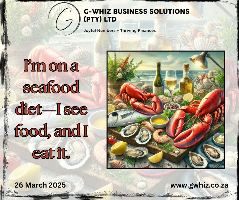 🦞𝐈’𝐦 𝐨𝐧 𝐚 𝐬𝐞𝐚𝐟𝐨𝐨𝐝 𝐝𝐢𝐞𝐭—𝐈 𝐬𝐞𝐞 𝐟𝐨𝐨𝐝, 𝐚𝐧𝐝 𝐈 𝐞𝐚𝐭 𝐢𝐭.🐟🍤 Running a business can feel the same—seeing numbers everywhere but not knowing which ones really matter! That’s where I step in. Financial reports should be more than a plate full of numbers—they should serve up real insights to help your business thrive. With 𝐆-𝐖𝐡𝐢𝐳 𝐁𝐮𝐬𝐢𝐧𝐞𝐬𝐬 𝐒𝐨𝐥𝐮𝐭𝐢𝐨𝐧𝐬, accurate financial data isn’t just a luxury—it’s the main course. Whether it’s stress-free compliance or audit-ready books, you’ll always have a full plate of financial clarity. 𝘛𝘢𝘭𝘬𝘪𝘯𝘨 𝘢𝘣𝘰𝘶𝘵 𝘧𝘪𝘯𝘢𝘯𝘤𝘪𝘢𝘭 𝘳𝘦𝘱𝘰𝘳𝘵𝘴, 𝘐’𝘷𝘦 𝘸𝘳𝘪𝘵𝘵𝘦𝘯 𝘢𝘯 𝘦𝘉𝘰𝘰𝘬 𝘵𝘰 𝘩𝘦𝘭𝘱 𝘥𝘦𝘤𝘰𝘥𝘦 𝘵𝘩𝘰𝘴𝘦 𝘴𝘰𝘮𝘦𝘵𝘪𝘮𝘦𝘴 𝘮𝘺𝘴𝘵𝘦𝘳𝘪𝘰𝘶𝘴 𝘯𝘶𝘮𝘣𝘦𝘳𝘴 𝘰𝘯 𝘵𝘩𝘦 𝘱𝘢𝘨𝘦. 𝘜𝘯𝘥𝘦𝘳𝘴𝘵𝘢𝘯𝘥𝘪𝘯𝘨 𝘵𝘩𝘦𝘮 𝘴𝘩𝘰𝘶𝘭𝘥𝘯’𝘵 𝘧𝘦𝘦𝘭 𝘭𝘪𝘬𝘦 𝘴𝘰𝘭𝘷𝘪𝘯𝘨 𝘢 𝘱𝘶𝘻𝘻𝘭𝘦! You can read it here: https://gwhiz.co.za/?page_id=2425. 🔥 💡 ℚ𝕦𝕚𝕔𝕜𝔹𝕠𝕠𝕜𝕤 𝕋𝕚𝕡 𝕠𝕗 𝕥𝕙𝕖 𝔻𝕒𝕪: QuickBooks Online allows you to create custom reports to track only the numbers that matter most to your business. No more digesting unnecessary data—only the essentials! Please drop a comment below or send me a DM! https://calendly.com/delwyn-gwhiz 𝒟𝓮𝓁𝓌𝓎𝓃 🌐 www.gwhiz.co.za ❝Jᴏyꜰᴜʟ Nᴜᴍʙᴇʀꜱ ╍ Tʜʀɪvɪɴɢ Fɪɴᴀɴcᴇꜱ❞ #GWhizBusinessSolutions #DelwynStafford #BookkeepingMadeEasy #SmallBusinessFinance #QuickBooksProAdvisor #AuditReadyAccounts #StressFreeCompliance #BusinessGrowth #FinancialClarity #SmartMoneyMoves #EntrepreneurLife