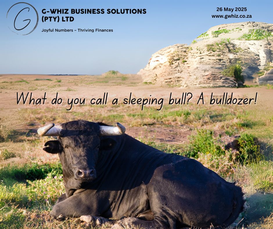 😴𝑾𝒉𝒂𝒕 𝒅𝒐 𝒚𝒐𝒖 𝒄𝒂𝒍𝒍 𝒂 𝒔𝒍𝒆𝒆𝒑𝒊𝒏𝒈 𝒃𝒖𝒍𝒍?🐂 𝑨 𝒃𝒖𝒍𝒍𝒅𝒐𝒛𝒆𝒓. 🚧 It’s easy for financial admin to bulldoze your time, energy, and focus when you’re chasing paperwork and trying to make sense of outdated spreadsheets. 𝐈 𝐡𝐞𝐥𝐩 𝐞𝐦𝐞𝐫𝐠𝐢𝐧𝐠 𝐬𝐦𝐚𝐥𝐥 𝐬𝐞𝐫𝐯𝐢𝐜𝐞 𝐛𝐮𝐬𝐢𝐧𝐞𝐬𝐬 𝐨𝐰𝐧𝐞𝐫𝐬 𝐬𝐞𝐭 𝐮𝐩 𝐚 𝐬𝐢𝐦𝐩𝐥𝐞, 𝐬𝐦𝐚𝐫𝐭 𝐬𝐲𝐬𝐭𝐞𝐦 𝐭𝐡𝐚𝐭 𝐰𝐨𝐫𝐤𝐬 — using QuickBooks Online — 𝐬𝐨 𝐲𝐨𝐮 𝐜𝐚𝐧 𝐬𝐭𝐨𝐩 𝐬𝐧𝐨𝐨𝐳𝐢𝐧𝐠 𝐨𝐧 𝐲𝐨𝐮𝐫 𝐧𝐮𝐦𝐛𝐞𝐫𝐬 𝐚𝐧𝐝 𝐬𝐭𝐚𝐫𝐭 𝐭𝐚𝐤𝐢𝐧𝐠 𝐜𝐨𝐧𝐟𝐢𝐝𝐞𝐧𝐭 𝐬𝐭𝐞𝐩𝐬 𝐭𝐨𝐰𝐚𝐫𝐝 𝐠𝐫𝐨𝐰𝐭𝐡. With 𝐆-𝐖𝐡𝐢𝐳 𝐁𝐮𝐬𝐢𝐧𝐞𝐬𝐬 𝐒𝐨𝐥𝐮𝐭𝐢𝐨𝐧𝐬, you gain more than a bookkeeper — you gain a partner who brings 20 years of experience, audit-ready accounts within 3 months, and customised solutions that actually suit your business. 📌 𝒟𝒶𝒾𝓁𝓎 𝒯𝒾𝓅: 𝘋𝘪𝘥 𝘺𝘰𝘶 𝘬𝘯𝘰𝘸 𝘵𝘩𝘢𝘵 𝘘𝘶𝘪𝘤𝘬𝘉𝘰𝘰𝘬𝘴 𝘖𝘯𝘭𝘪𝘯𝘦 𝘚𝘰𝘶𝘵𝘩 𝘈𝘧𝘳𝘪𝘤𝘢 𝘯𝘰𝘸 𝘭𝘦𝘵𝘴 𝘺𝘰𝘶 𝘭𝘪𝘯𝘬 𝘺𝘰𝘶𝘳 𝘣𝘢𝘯𝘬 𝘧𝘦𝘦𝘥𝘴 𝘧𝘳𝘰𝘮 𝘮𝘢𝘫𝘰𝘳 𝘣𝘢𝘯𝘬𝘴 𝘭𝘪𝘬𝘦 𝘍𝘕𝘉, 𝘈𝘉𝘚𝘈, 𝘢𝘯𝘥 𝘕𝘦𝘥𝘣𝘢𝘯𝘬? 𝘛𝘩𝘢𝘵 𝘮𝘦𝘢𝘯𝘴 𝘯𝘰 𝘮𝘰𝘳𝘦 𝘮𝘢𝘯𝘶𝘢𝘭 𝘣𝘢𝘯𝘬 𝘳𝘦𝘤𝘴 — 𝘴𝘢𝘷𝘪𝘯𝘨 𝘺𝘰𝘶 𝘩𝘰𝘶𝘳𝘴 𝘦𝘢𝘤𝘩 𝘸𝘦𝘦𝘬 𝘢𝘯𝘥 𝘳𝘦𝘥𝘶𝘤𝘪𝘯𝘨 𝘵𝘩𝘦 𝘳𝘪𝘴𝘬 𝘰𝘧 𝘦𝘳𝘳𝘰𝘳𝘴. 💡𝐑𝐞𝐚𝐝𝐲 𝐭𝐨 𝐬𝐭𝐨𝐩 𝐝𝐨𝐳𝐢𝐧𝐠 𝐭𝐡𝐫𝐨𝐮𝐠𝐡 𝐲𝐨𝐮𝐫 𝐛𝐨𝐨𝐤𝐤𝐞𝐞𝐩𝐢𝐧𝐠 𝐚𝐧𝐝 𝐰𝐚𝐤𝐞 𝐮𝐩 𝐭𝐨 𝐛𝐞𝐭𝐭𝐞𝐫 𝐛𝐮𝐬𝐢𝐧𝐞𝐬𝐬 𝐟𝐢𝐧𝐚𝐧𝐜𝐞𝐬? Tap into the power of G-Whiz and let’s make your numbers work for you. Leave a comment or book a phone call ( https://calendly.com/delwyn-gwhiz/15-min-phone-call) or a Zoom meeting (https://calendly.com/delwyn-gwhiz/30min). Kind regards, 𝒟𝓮𝓁𝓌𝓎𝓃 G-Whiz Business Solutions (Pty) Ltd. 🌐www.gwhiz.co.za 📆https://calendly.com/delwyn-gwhiz “ᴊᴏyꜰᴜʟ ɴᴜᴍʙᴇʀꜱ – ᴛʜʀɪvɪɴɢ ꜰɪɴᴀɴcᴇꜱ” ﻿#BookkeepingMadeEasy #QuickBooksOnlineSA #SmallBusinessGrowth #FinancialFreedomSA #ServiceBusinessSuccess #SmartSystems #AuditReady #NoMoreSpreadsheets #GWhizSolutions #BusinessSupport