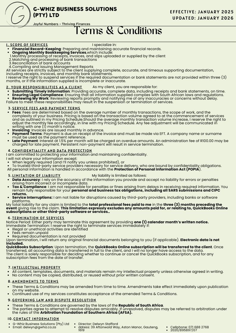 I have read and understand the Terms & Conditions