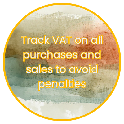 Track VAT on all purchases and sales to avoid penalties