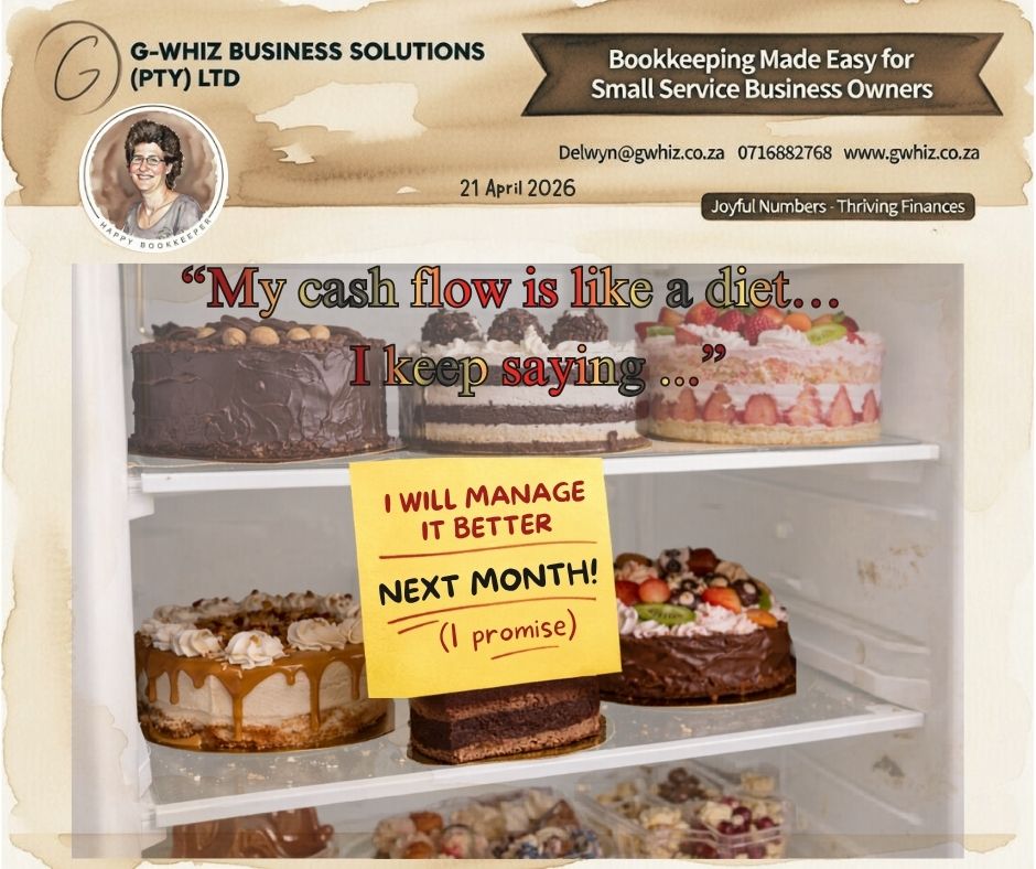 🤑𝑴𝒚 𝒄𝒂𝒔𝒉 𝒇𝒍𝒐𝒘 𝒊𝒔 𝒍𝒊𝒌𝒆 𝒂 𝒅𝒊𝒆𝒕… 𝑰 𝒌𝒆𝒆𝒑 𝒔𝒂𝒚𝒊𝒏𝒈 "𝑰’𝒍𝒍 𝒎𝒂𝒏𝒂𝒈𝒆 𝒊𝒕 𝒃𝒆𝒕𝒕𝒆𝒓 𝒏𝒆𝒙𝒕 𝒎𝒐𝒏𝒕𝒉." 💸😅

Most small business owners don’t have a cash flow problem… they have a consistency problem. 𝐌𝐨𝐧𝐞𝐲 𝐜𝐨𝐦𝐞𝐬 𝐢𝐧, 𝐦𝐨𝐧𝐞𝐲 𝐠𝐨𝐞𝐬 𝐨𝐮𝐭, 𝐚𝐧𝐝 𝐬𝐨𝐦𝐞𝐡𝐨𝐰 “𝐧𝐞𝐱𝐭 𝐦𝐨𝐧𝐭𝐡” 𝐛𝐞𝐜𝐨𝐦𝐞𝐬 𝐚 𝐬𝐭𝐫𝐚𝐭𝐞𝐠𝐲.

"𝐼𝑓 𝐼 𝑐𝑜𝑢𝑙𝑑 𝑡𝑎𝑘𝑒 𝑡ℎ𝑒 ℎ𝑎𝑠𝑠𝑙𝑒 𝑜𝑢𝑡 𝑜𝑓 𝑦𝑜𝑢𝑟 𝑒𝑣𝑒𝑟𝑦𝑑𝑎𝑦 𝑏𝑜𝑜𝑘𝑘𝑒𝑒𝑝𝑖𝑛𝑔 𝑎𝑛𝑑 𝑠𝑒𝑡 𝑦𝑜𝑢 𝑢𝑝 𝑤𝑖𝑡ℎ 𝑎 𝑠𝑖𝑚𝑝𝑙𝑒 𝑠𝑦𝑠𝑡𝑒𝑚 𝑡ℎ𝑎𝑡 𝑎𝑐𝑡𝑢𝑎𝑙𝑙𝑦 𝑤𝑜𝑟𝑘𝑠 𝑓𝑜𝑟 𝑦𝑜𝑢𝑟 𝑏𝑢𝑠𝑖𝑛𝑒𝑠𝑠, 𝑤𝑜𝑢𝑙𝑑 𝑦𝑜𝑢 𝑏𝑒 𝑖𝑛𝑡𝑒𝑟𝑒𝑠𝑡𝑒𝑑?"

Here’s what working with 𝐆-𝐖𝐡𝐢𝐳 Business Solutions can do for you:
✔️ Bring structure and consistency to your cash flow
✔️ Help you understand exactly where your money is going
✔️ Keep your books accurate and ready for any financial decision

🗒️ 𝗗𝗮𝗶𝗹𝘆 𝗧𝗶𝗽: 𝖣𝗈𝗇’𝗍 𝗐𝖺𝗂𝗍 𝗎𝗇𝗍𝗂𝗅 𝗆𝗈𝗇𝗍𝗁-𝖾𝗇𝖽 𝗍𝗈 𝖼𝗁𝖾𝖼𝗄 𝗒𝗈𝗎𝗋 𝗇𝗎𝗆𝖻𝖾𝗋𝗌. 𝖱𝖾𝗏𝗂𝖾𝗐𝗂𝗇𝗀 𝗒𝗈𝗎𝗋 𝖼𝖺𝗌𝗁 𝖿𝗅𝗈𝗐 𝗐𝖾𝖾𝗄𝗅𝗒 𝗀𝗂𝗏𝖾𝗌 𝗒𝗈𝗎 𝖼𝗈𝗇𝗍𝗋𝗈𝗅 𝖻𝖾𝖿𝗈𝗋𝖾 𝗉𝗋𝗈𝖻𝗅𝖾𝗆𝗌 𝗌𝗍𝖺𝗋𝗍 𝗌𝗍𝖺𝖼𝗄𝗂𝗇𝗀 𝗎𝗉.

Stop treating your finances like a New Year’s resolution… 𝐟𝐢𝐱 𝐢𝐭 𝐧𝐨𝐰 before “next month” becomes next year 😅

Kind regards,
𝒟𝓮𝓁𝓌𝓎𝓃
QuickBooks Pro Advisor
G-Whiz Business Solutions (Pty) Ltd.
🌐www.gwhiz.co.za
📆 https://calendly.com/delwyn-gwhiz
ᴊᴏyꜰᴜʟ ɴᴜᴍʙᴇʀꜱ – ᴛʜʀɪvɪɴɢ ꜰɪɴᴀɴcᴇꜱ


#SmallBusinessSA #CashFlowManagement #EntrepreneurLife #BookkeepingTips #QuickBooksSA #BusinessGrowth #FinancialDiscipline #SAEntrepreneurs #MoneyManagement #GWhizSolutions