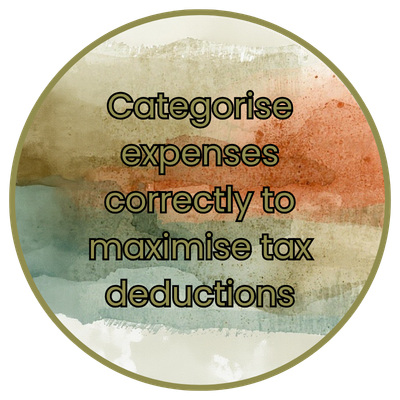 31.	Categorise expenses correctly to maximise tax deductions